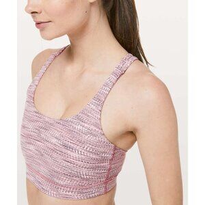 Lululemon Energy Bra Arrow Jacquard Antique Bark Copper Coil Sz 8 Gym Sports